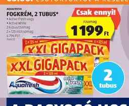 ALDI Aquafresh Fogkrém, 2 tubus ajánlat