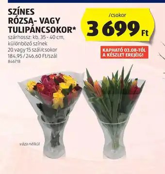 ALDI Színes rzsa- vagy tulipáncsokor ajánlat