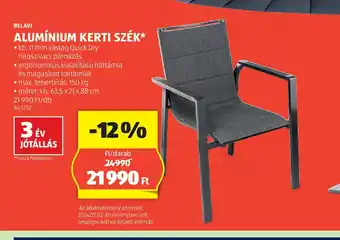 ALDI Alumínium kerti szék ajánlat