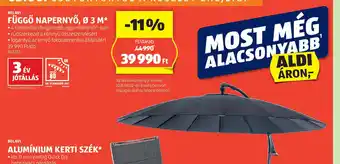 ALDI Fuggo napernyő ajánlat