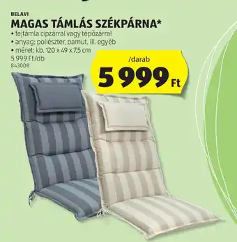 ALDI Belavi Magas Támlás Székkárná ajánlat