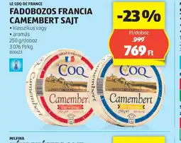 ALDI Le Coq de France Fadoboxos Francia Camembert Sajt ajánlat