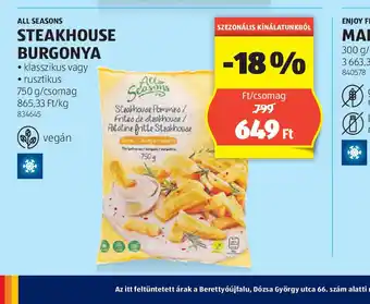 ALDI All Season Steakhouse Burgonya ajánlat