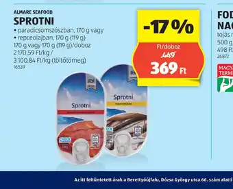 ALDI Almare Seafood Sprottni ajánlat