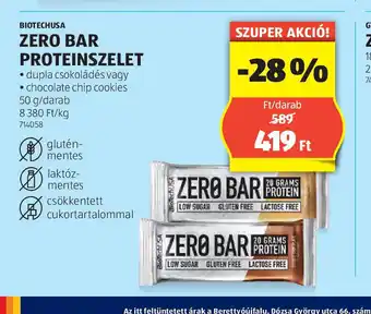 ALDI BioTechUSA Zero Bar Proteinszelet ajánlat