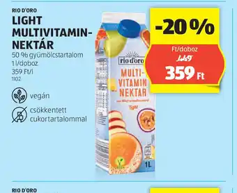 ALDI Rio d'Oro Light Multivitamin-nektár ajánlat