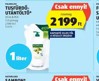 ALDI Palmolive Tuszfürdő-utántöltő ajánlat