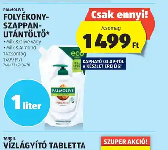 ALDI Palmolive folyékony-szappan utántöltő ajánlat