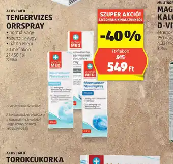 ALDI Active Med Tengerivizes Orrspray ajánlat