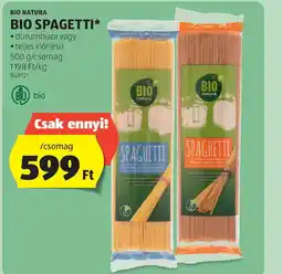 ALDI Bio Natura Bio Spaghetti ajánlat