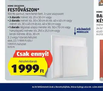 ALDI Home Creation Festővászon ajánlat