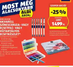 ALDI Akvarell szinesceruza- vagy ecsetfilc- vízáll ecsetkészlet ajánlat