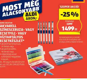 ALDI Akvarell szinesceruza- vagy ecsetfilc- vízáll ecsetkészlet ajánlat