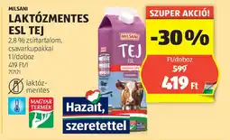 ALDI Milsani Laktózmentes ESL TEJ ajánlat