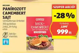 ALDI Milsani PanÍrozott camembersajt ajánlat