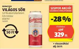 ALDI Budweiser Világos sör ajánlat