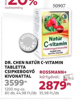 Rossmann Dr. Chen natúr c-vitamin tabletta csipkebogyó kivonattal ajánlat