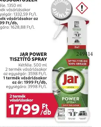 Rossmann Jar power tisztító spray ajánlat