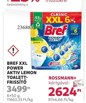 Rossmann Bref xxl power aktiv lemon toalett- frissítő ajánlat