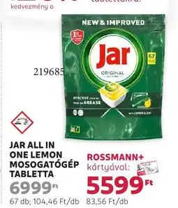 Rossmann Jar all in one lemon mosogatógép tabletta ajánlat