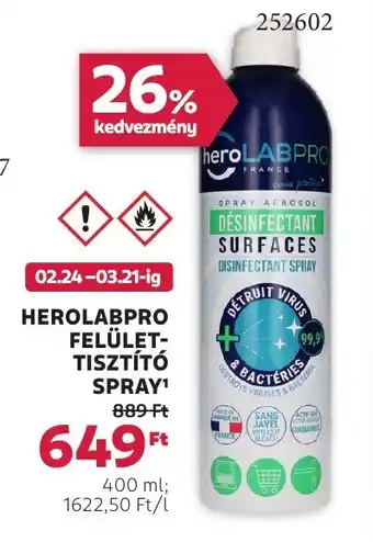 Rossmann Herolabpro felület- tisztító spray ajánlat