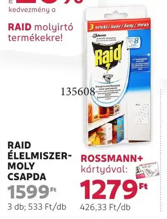 Rossmann Raid élelmiszer- moly csapda ajánlat