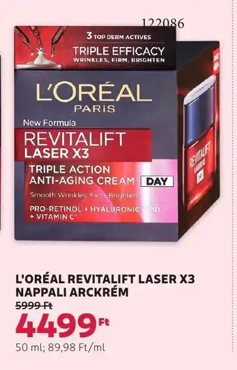 Rossmann L'oréal revitalift laser x3 nappali arckrém ajánlat