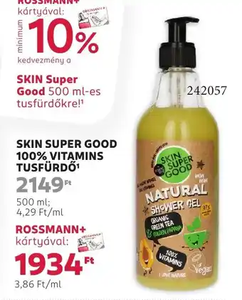 Rossmann Skin super good 100% vitamins tusfürdő ajánlat