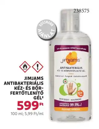 Rossmann Jimjams antibakteriális kéz- és bőr- fertőtlenítő gél ajánlat