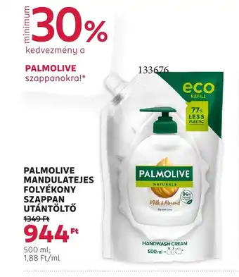 Rossmann Palmolive mandulatejes folyékony szappan utántöltő ajánlat