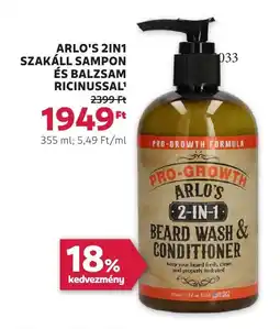 Rossmann Arlo's 2in1 szakáll sampon és balzsam ricinussal ajánlat