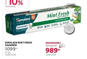 Rossmann Himalaya mint fresh fogkrém ajánlat