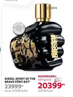 Rossmann Diesel spirit of the brave férfi edt1 ajánlat