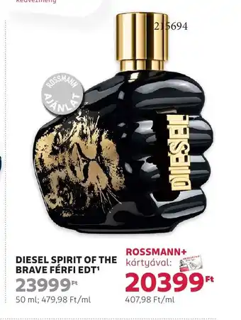 Rossmann Diesel spirit of the brave férfi edt1 ajánlat