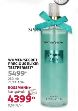 Rossmann Women'secret precious elixir testpermet ajánlat