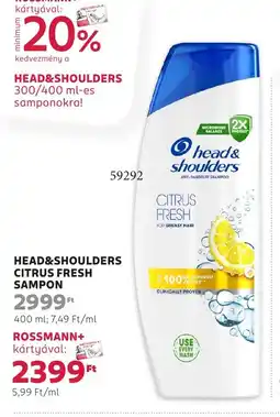 Rossmann Head&shoulders citrus fresh sampon ajánlat