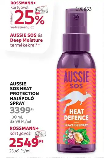 Rossmann Aussie sos heat protection hajápoló spray ajánlat