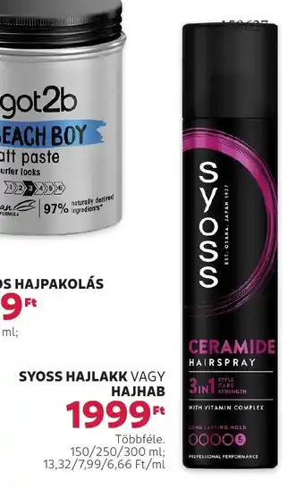 Rossmann Syoss hajlakk vagy hajhab ajánlat