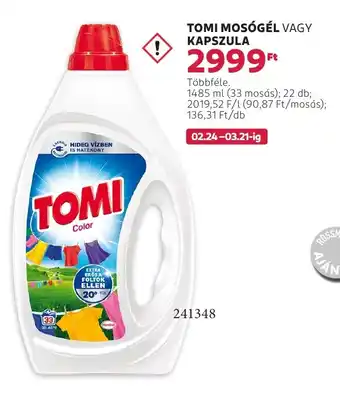 Rossmann Tomi mosógél vagy kapszula ajánlat