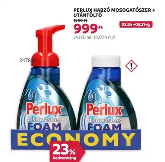 Rossmann Perlux habzó mosogatószer + utántöltő ajánlat