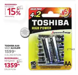 Rossmann Toshiba aaa vagy aa elem ajánlat