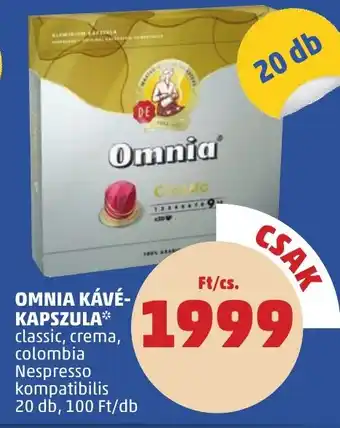 PENNY Omnia kávé- kapszula ajánlat