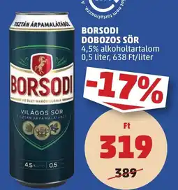 PENNY Borsodi dobozos sör ajánlat