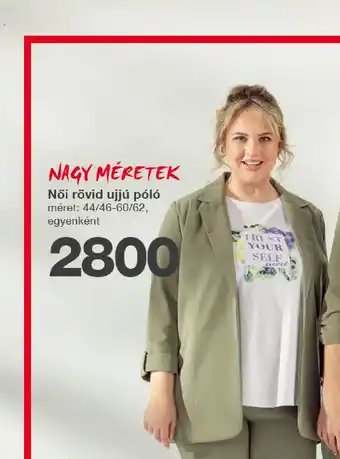 Kik Nagy méretek Női rövid ujjú póló ajánlat