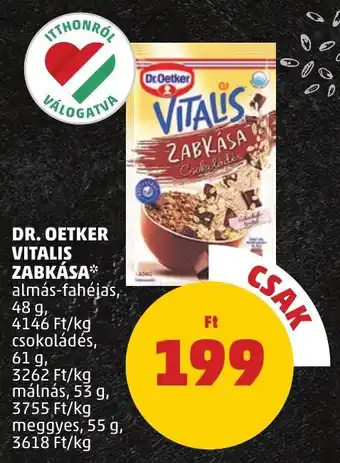 PENNY Dr. Oetker vitalis zabkása ajánlat