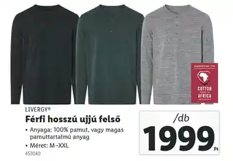 Lidl LIVERGY Férfi hosszú ujjú felső ajánlat