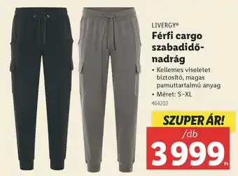 Lidl LIVERGY Férfi cargo szabadidő- nadrág ajánlat