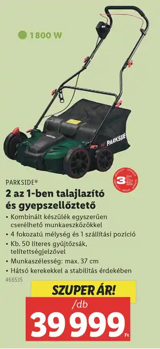 Lidl PARKSIDE 2 az 1-ben talajlazító és gyepszellőztető ajánlat