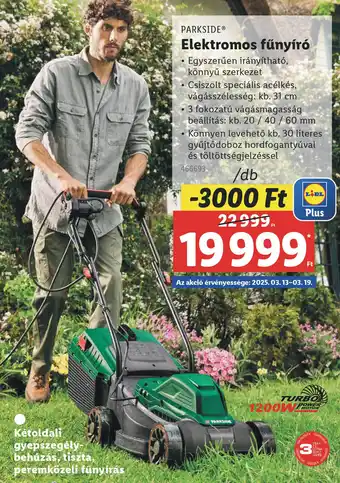 Lidl PARKSIDE Elektromos fűnyíró ajánlat