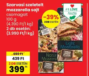 Interspar Szarvasi szeletelt mozzarella sajt ajánlat